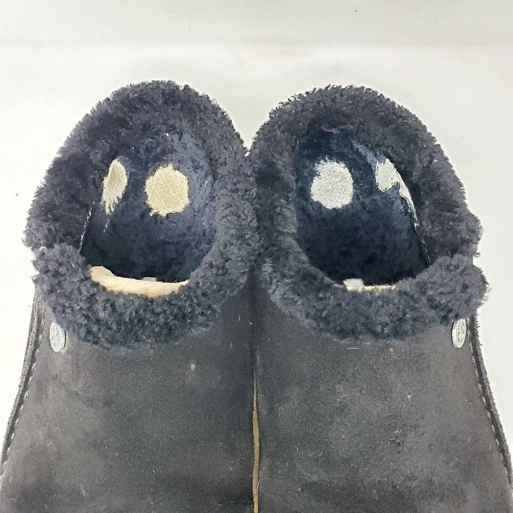 Birkenstock Zermatt Shearling Clogs 44 Mens 11 Black Suede Slip On Lined Shoes - Picture 5 of 15